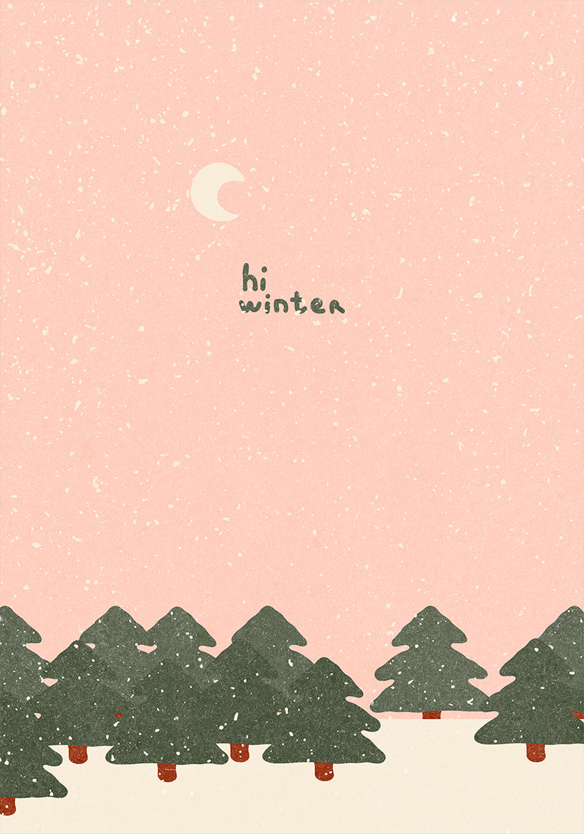 Magical snowfall in the forest Plakat