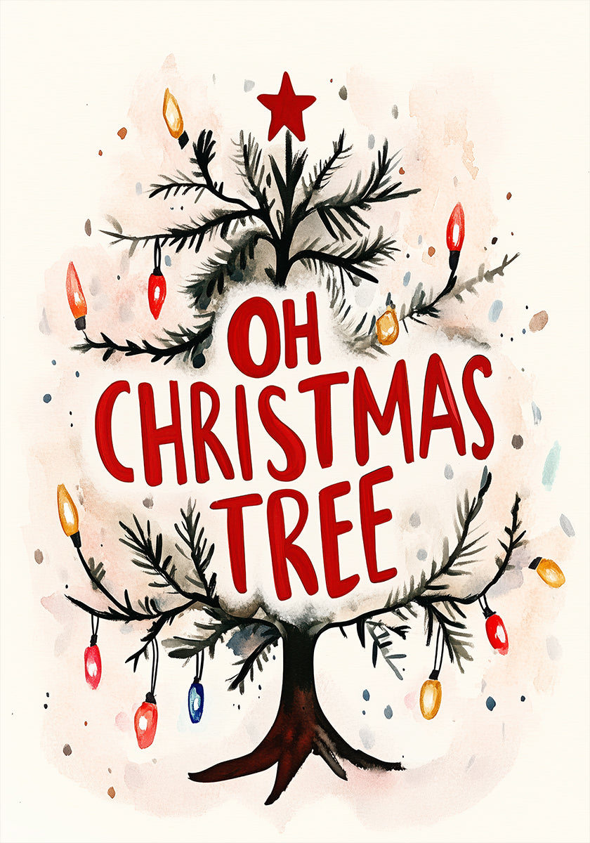 Plakat świątecznego blasku drzewa