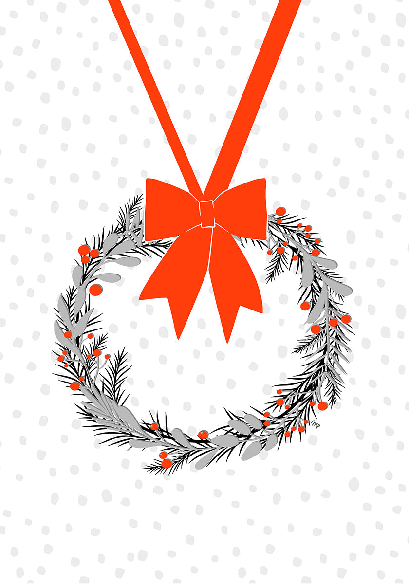 Plakat radości z świątecznego wieńca