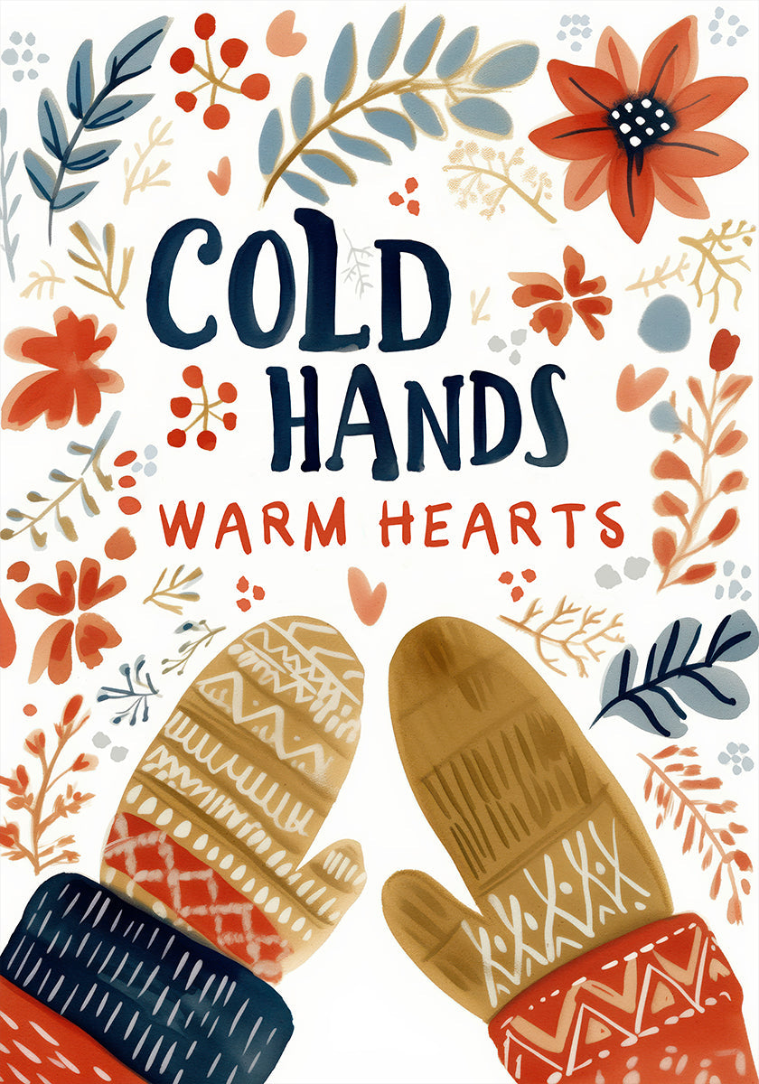 Przytulny plakat z magicznymi rękawiczkami