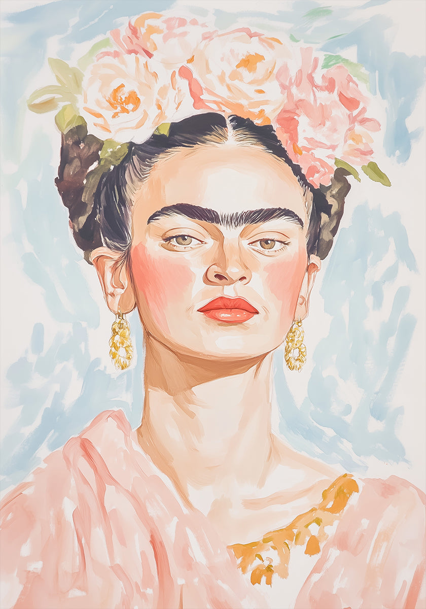 Plakat w pastelowych kolorach Frida