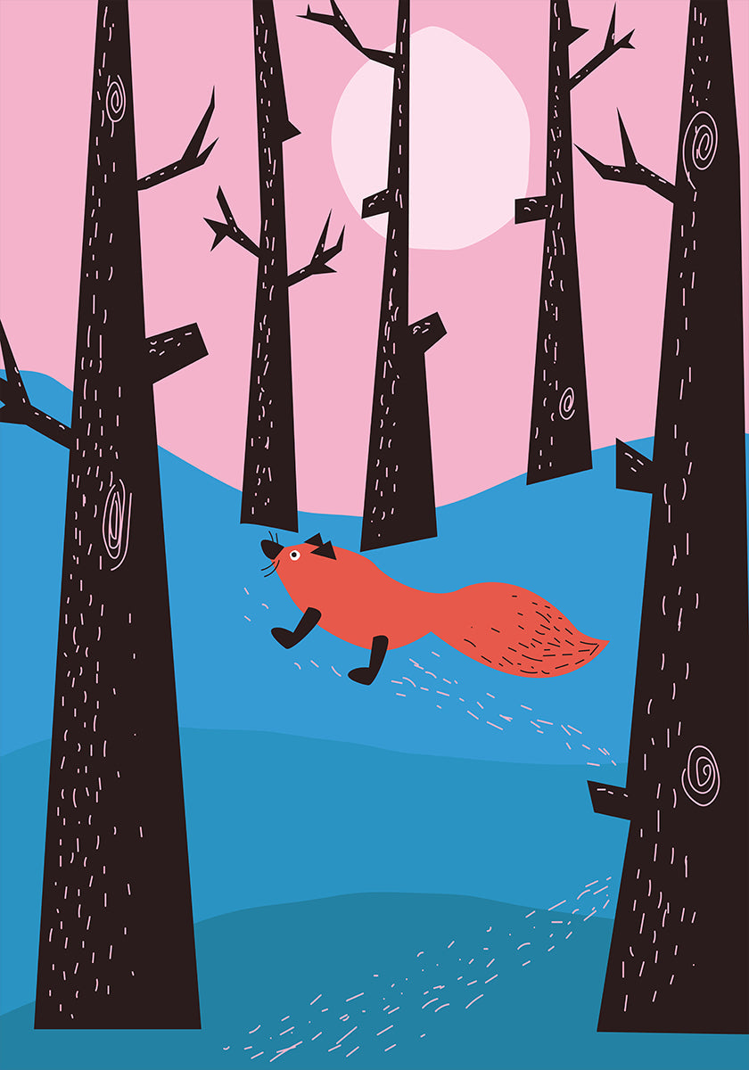 Plakat zimowego lisa