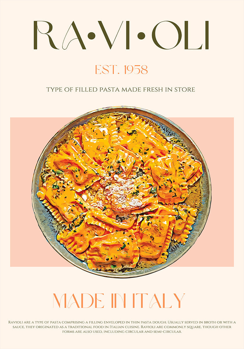 Plakat rozkoszy ravioli
