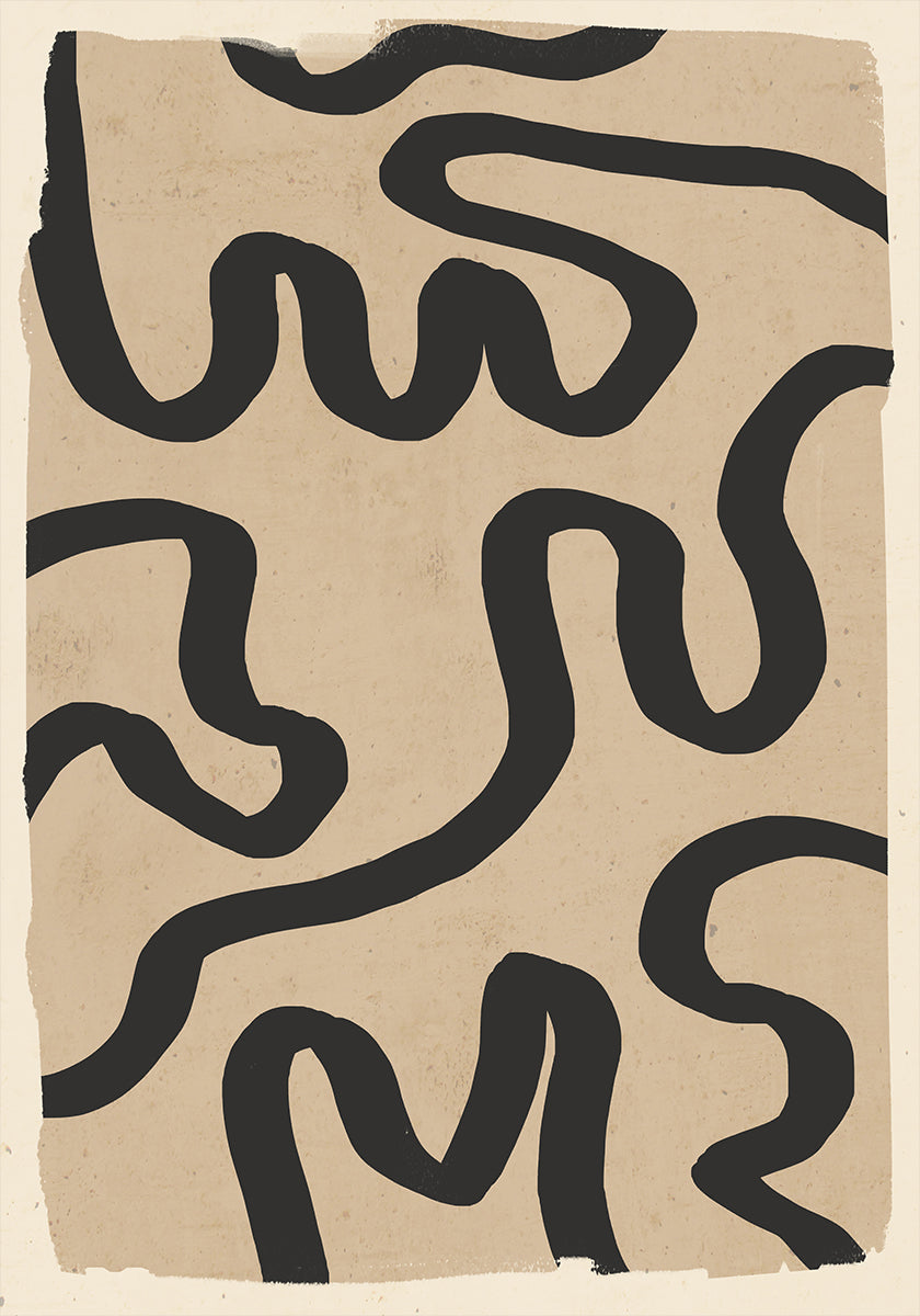 Abstrakcyjna grafika liniowa 173 plakat