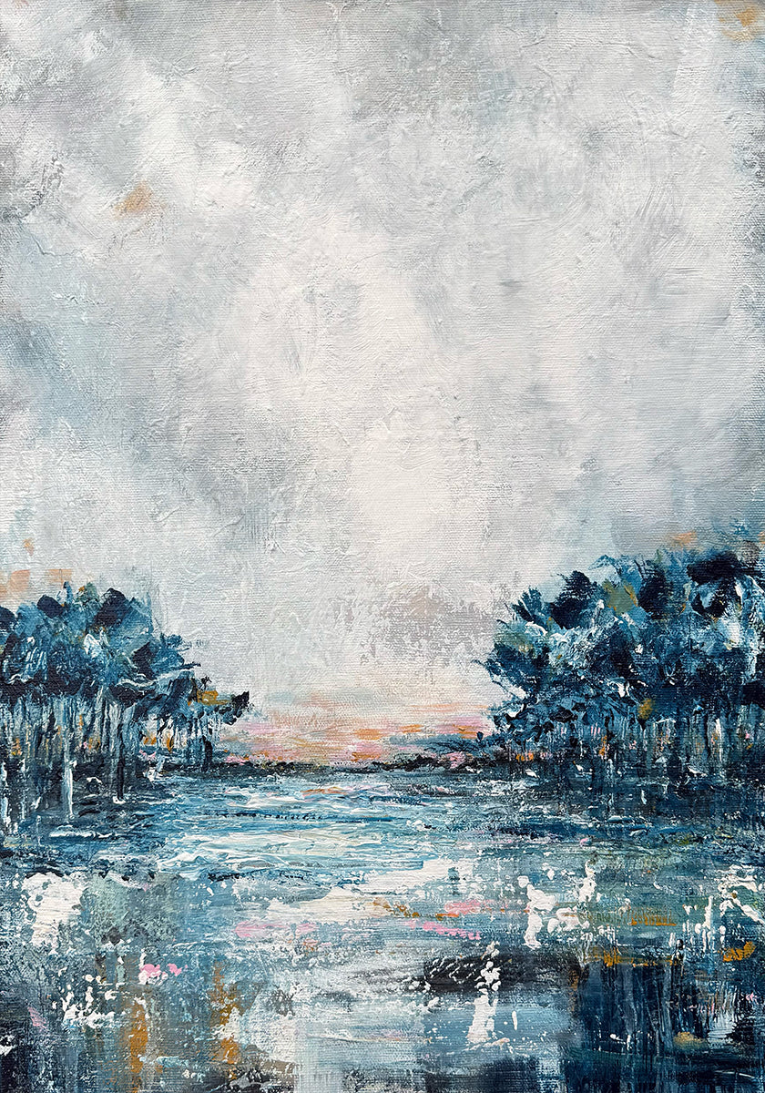 Zimowy niebieski plakat