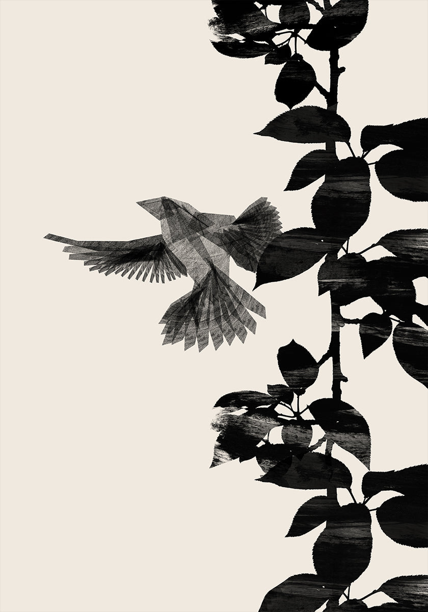 Ptak botaniczny plakat 20x30