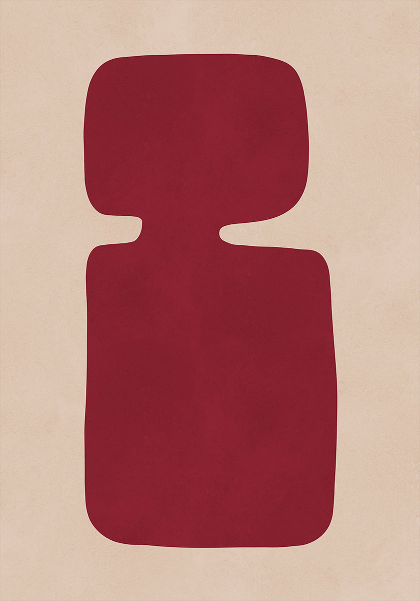 Plakat z karmazynową sylwetką