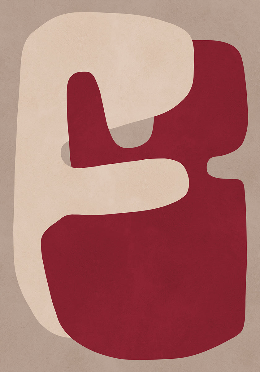 Plakat Czerwone kształty geometryczne