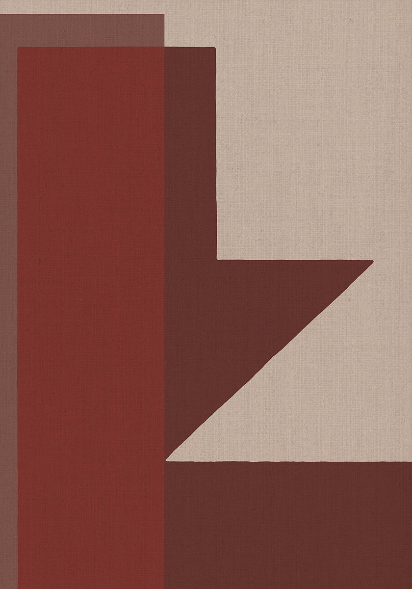 Plakat z czerwoną kompozycją geometryczną