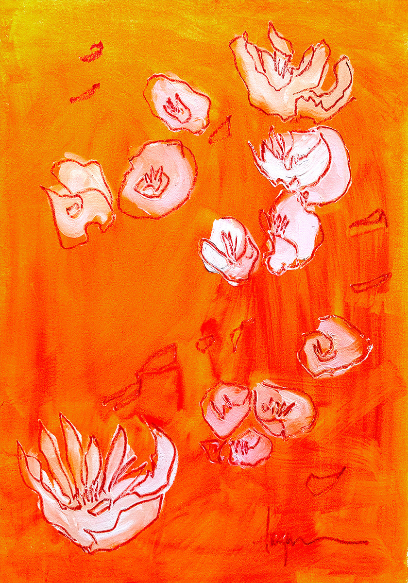 Plakat Dreamgarden6 w kolorze ochry