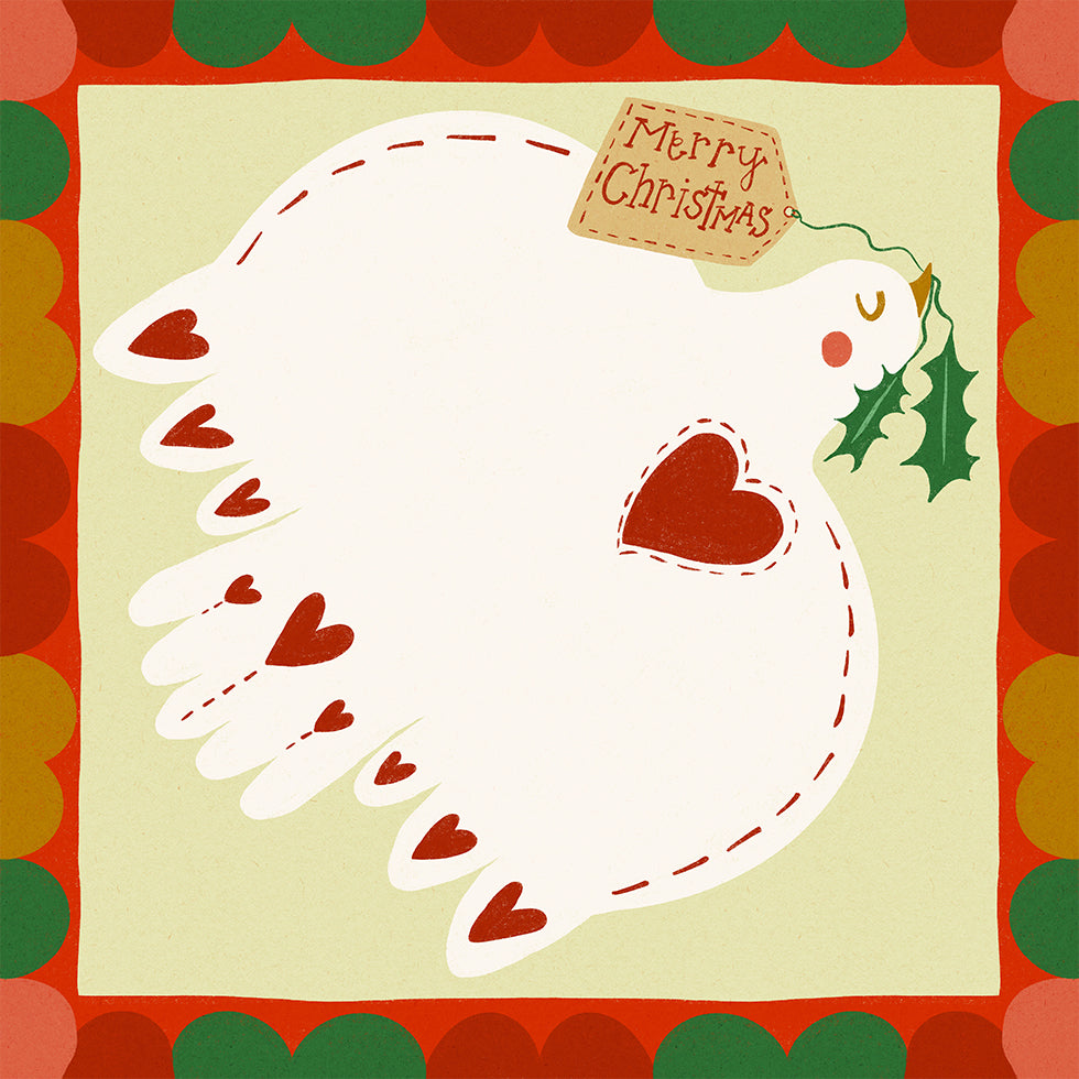 Merry Christmas Dove Festive Illustration Plakat
