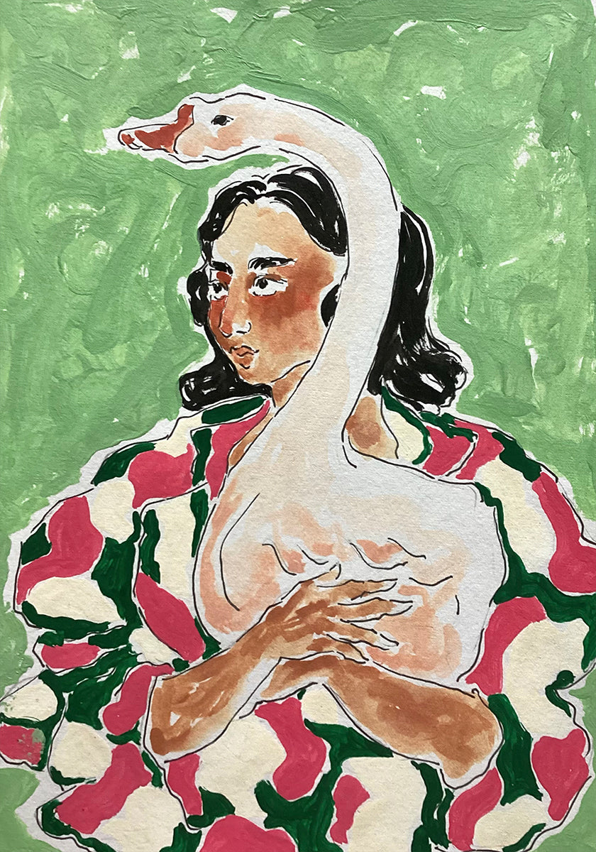 Dziewczyna Z Kaczką Plakatem