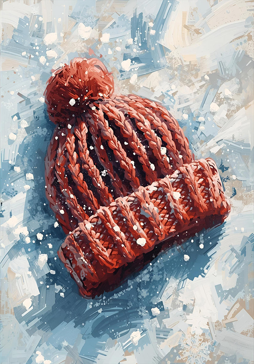 Plakat Mütze im Schnee