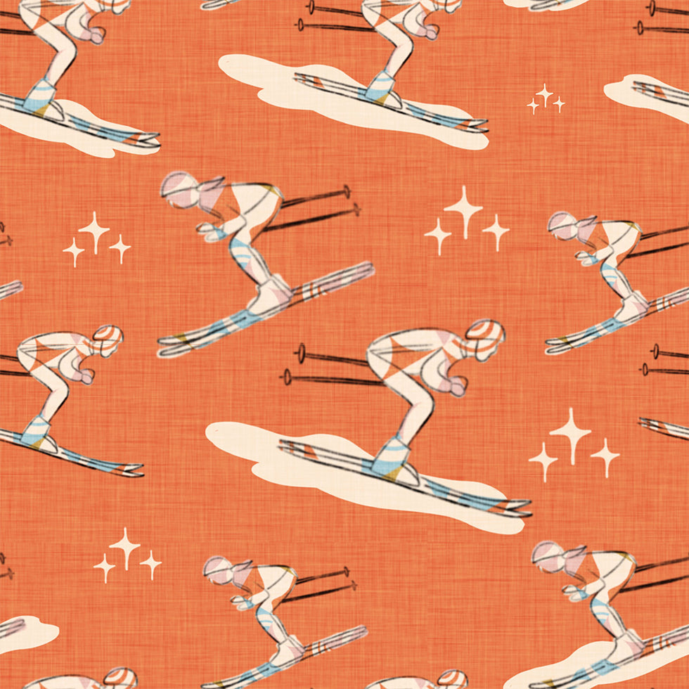 Plakat sporty zimowe Retro Vintage Ski Blue.png