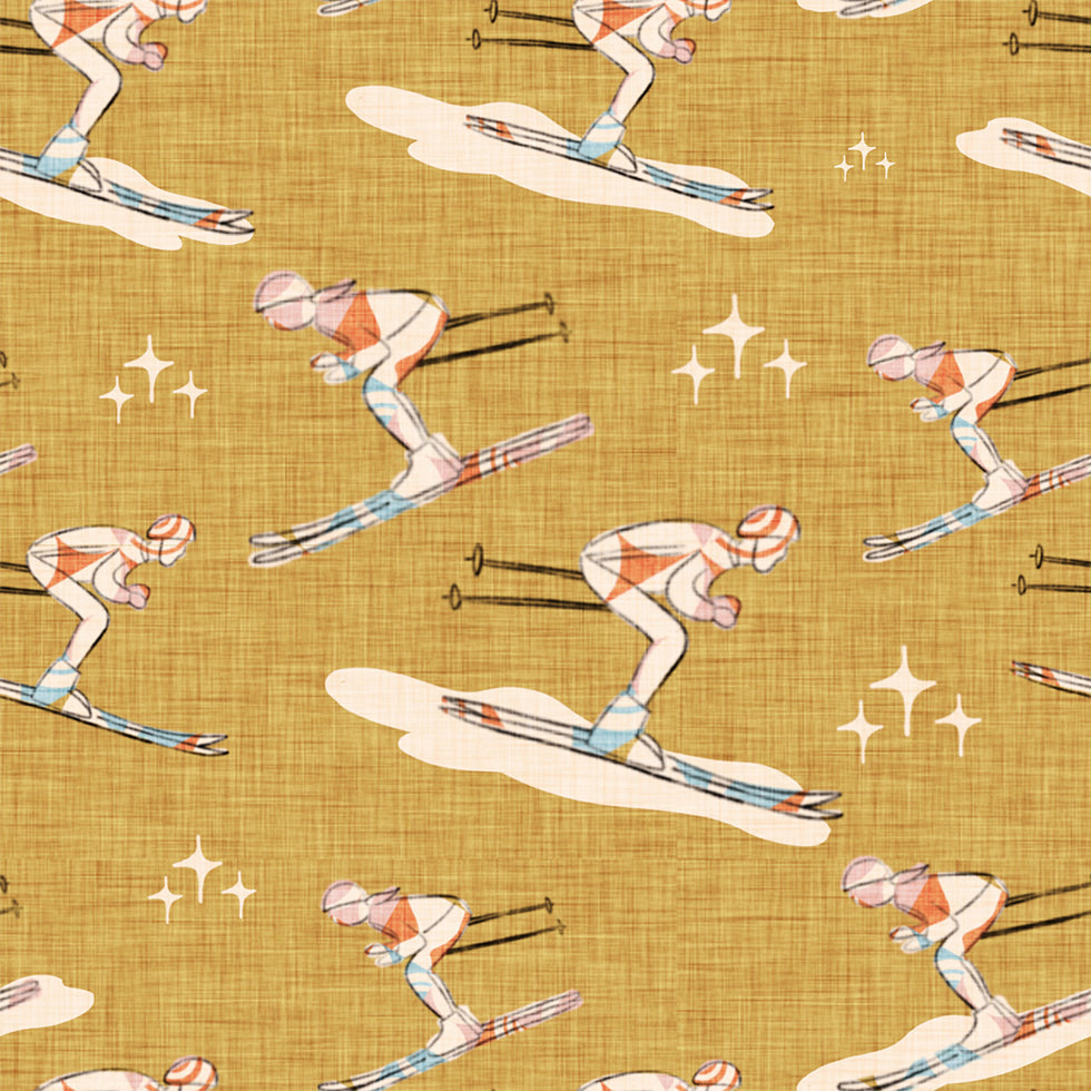 Plakat sporty zimowe Retro Vintage Ski Blue.png