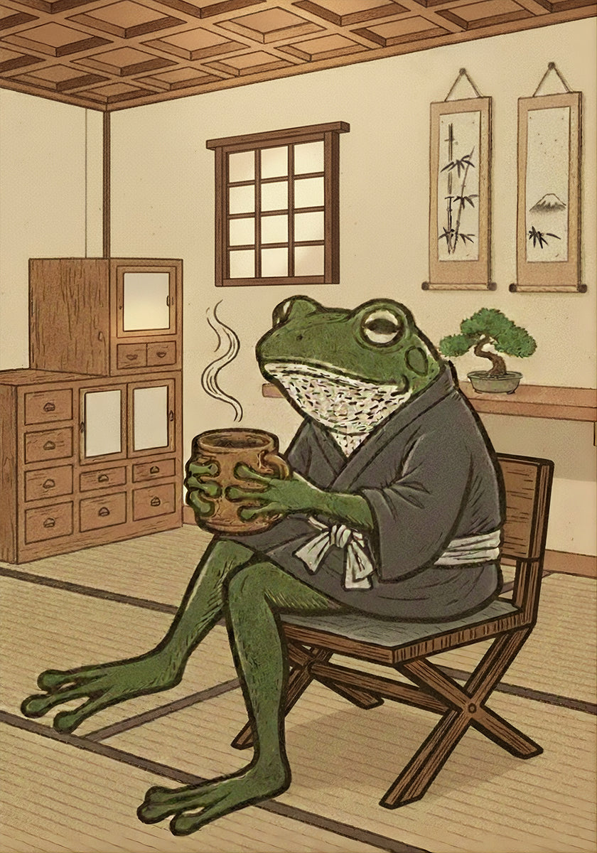 Tea Time Frog Poster - Posterbox