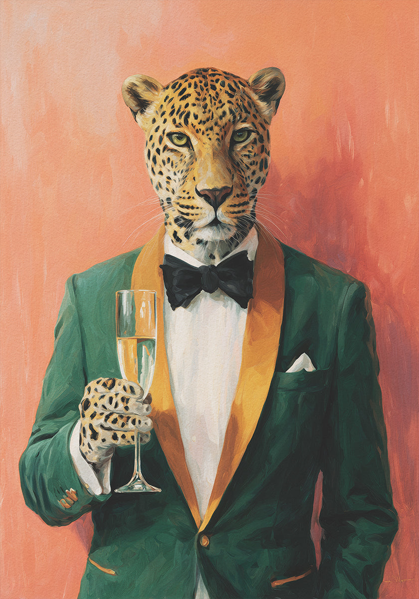 Leopard In Green Tuxedo (NEW) - Posterbox