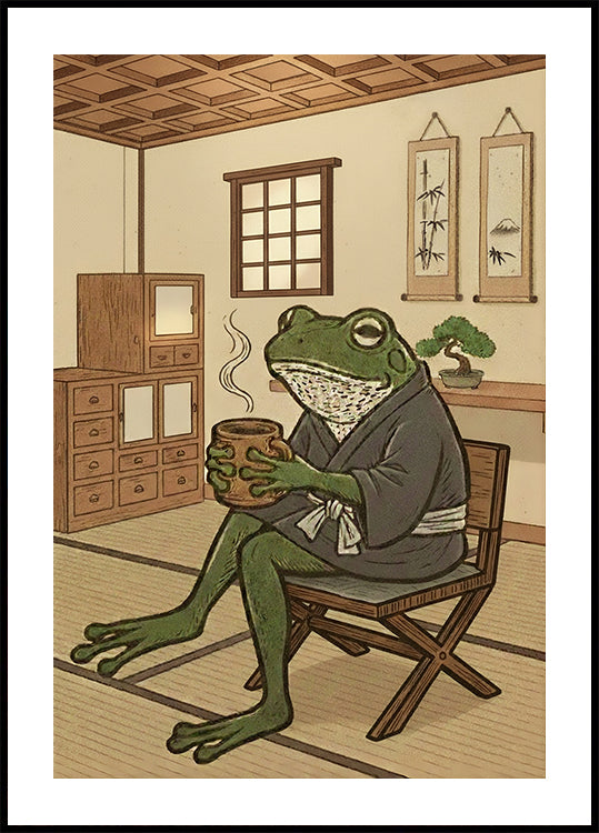 Tea Time Frog Poster - Posterbox
