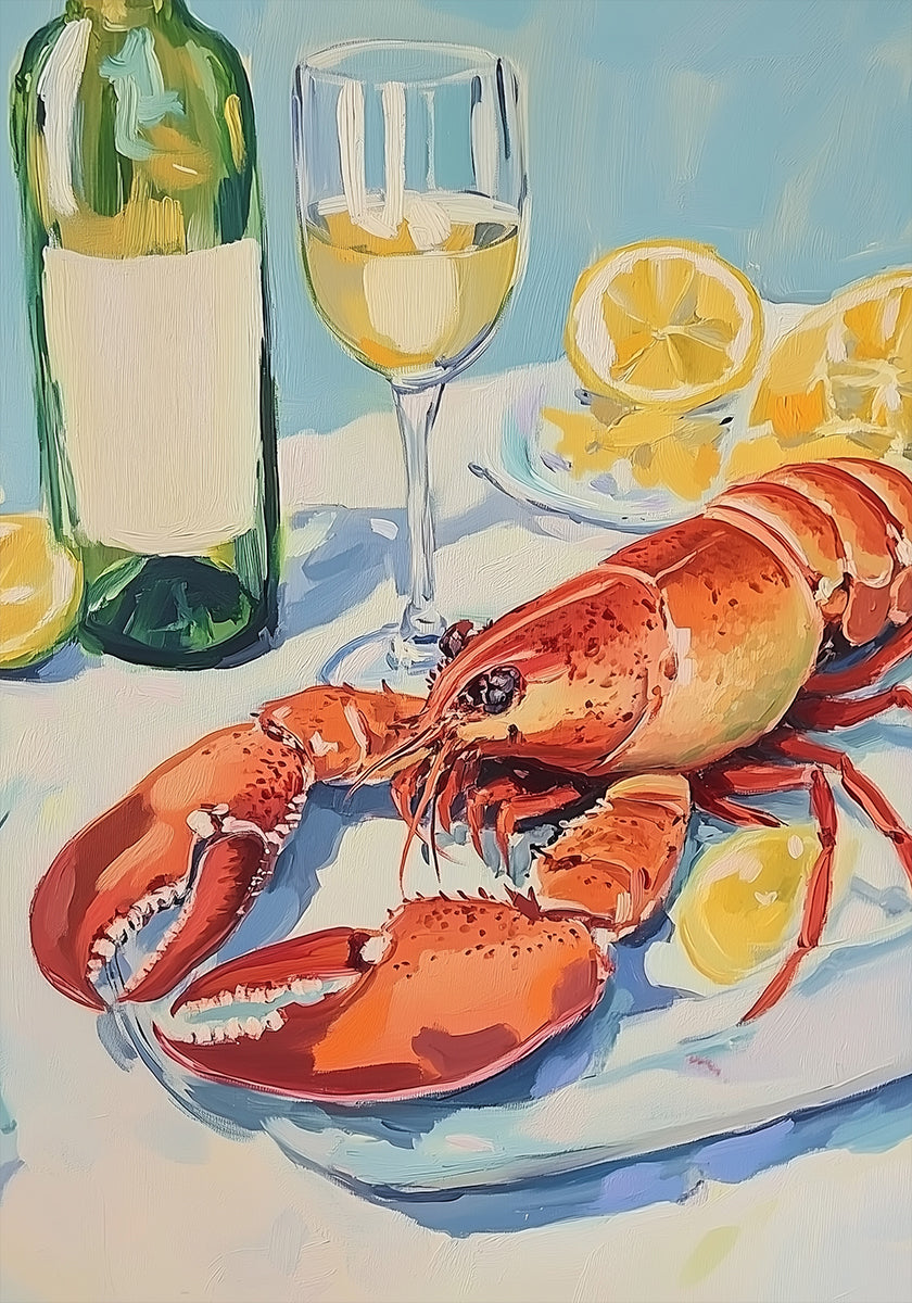 Lobster and Wine Still Life (NEW) - Posterbox
