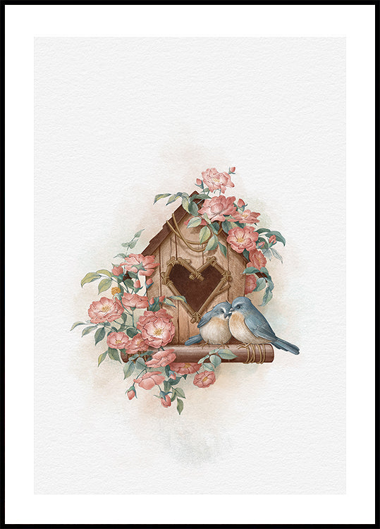Bird House and Rose Plakat - Posterbox