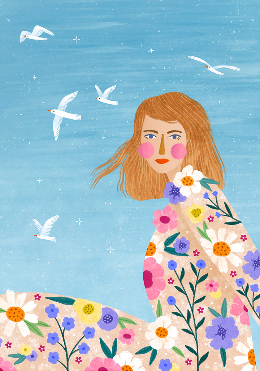 Plakat z kwiatową bryzą