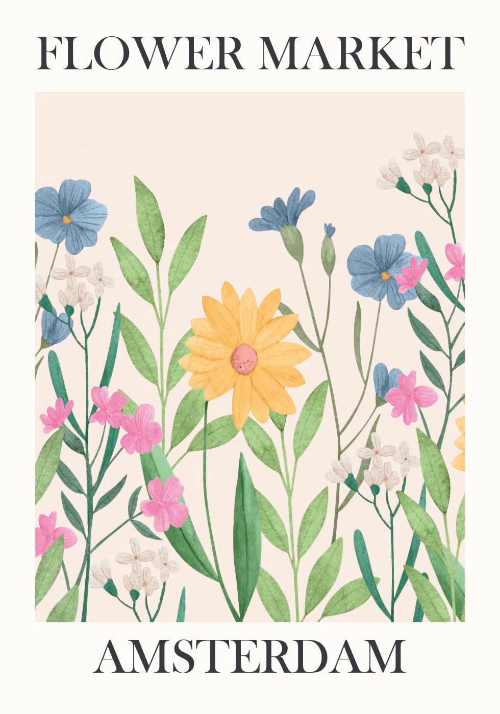 Targ kwiatowy w Amsterdamie Plakat - Posterbox.dk