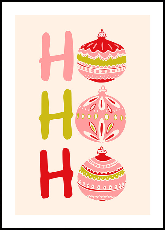 HoHoHo Wesoły mały świąteczny plakat ilustracyjny