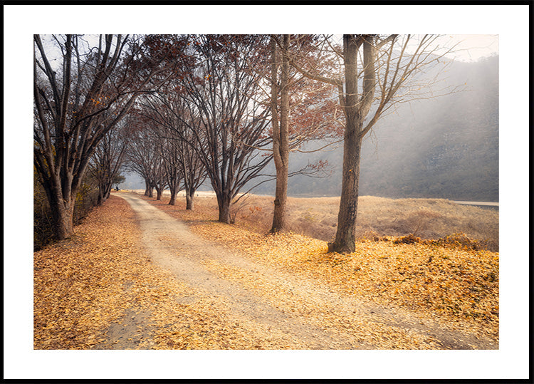 Plakat w środku jesieni