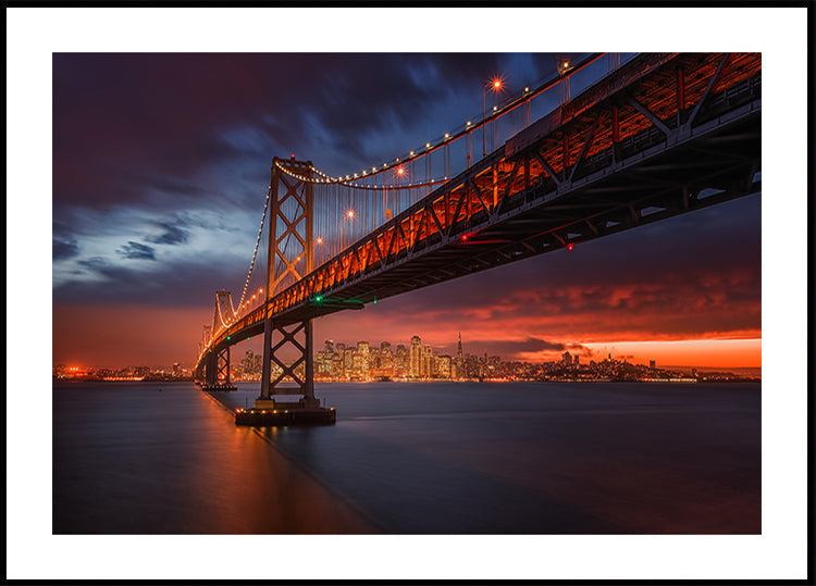 Plakat Bay Bridge nocą