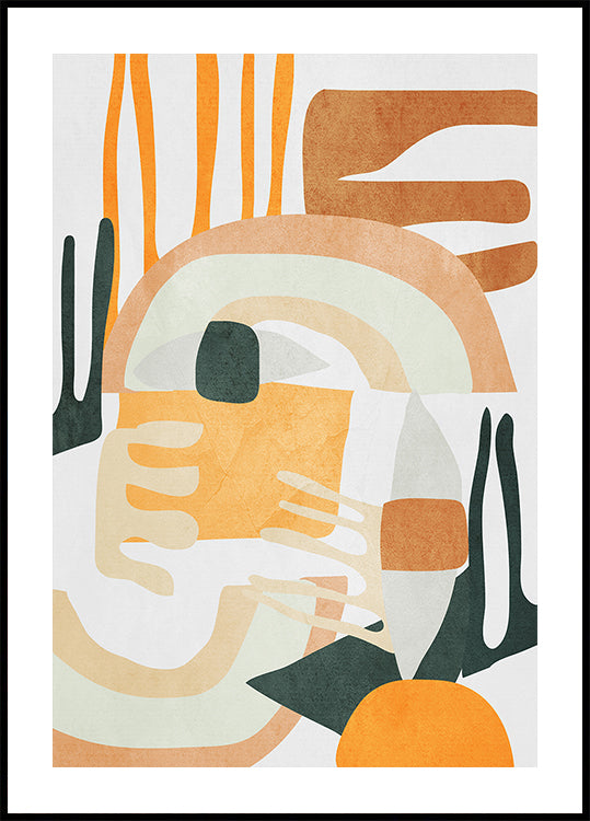 Plakat harmonii abstrakcyjnych kształtów geometrycznych