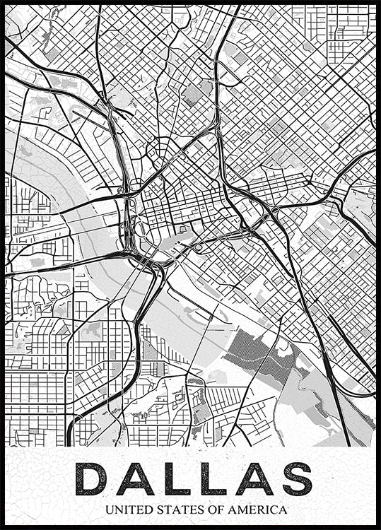 Biały plakat Dallas