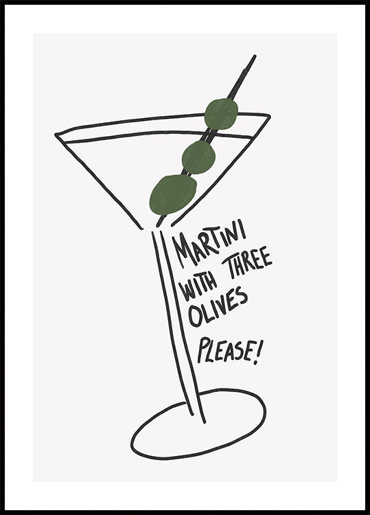 Plakat Oliwkowe Trio Martini