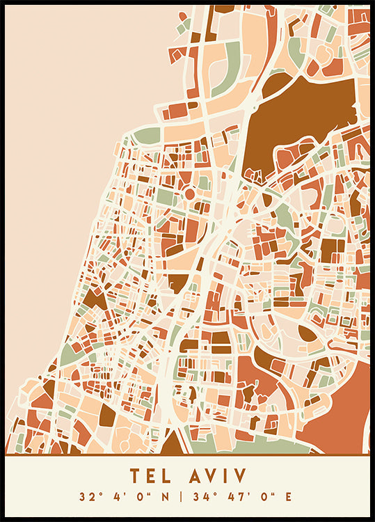 Czarny plakat z mapami odcieni ziemi 87
