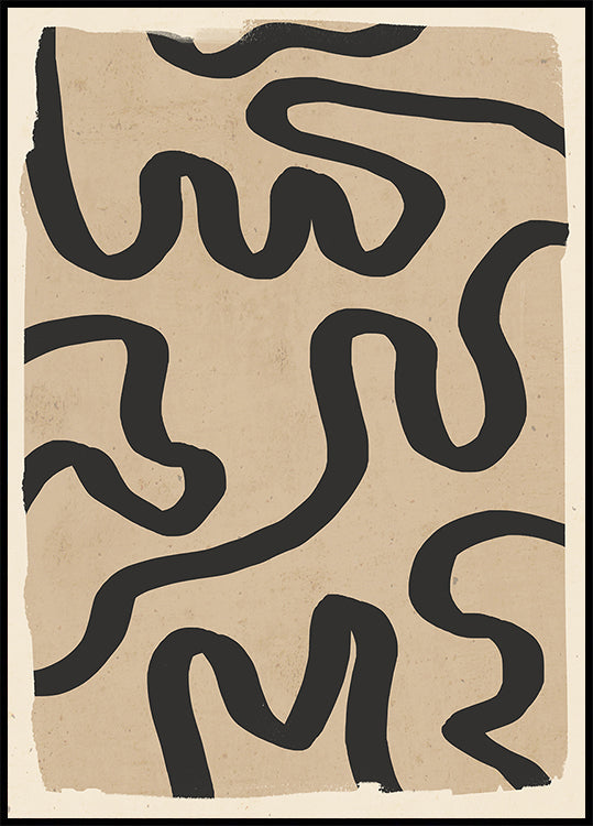 Abstrakcyjna grafika liniowa 173 plakat