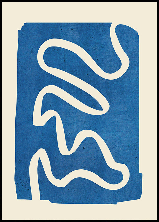 Geometryczny abstrakcyjny minimalny niebieski plakat