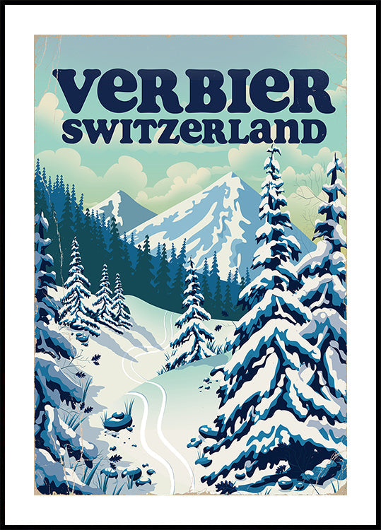 Plakat narciarski Verbier w Szwajcarii (NOWOŚĆ)