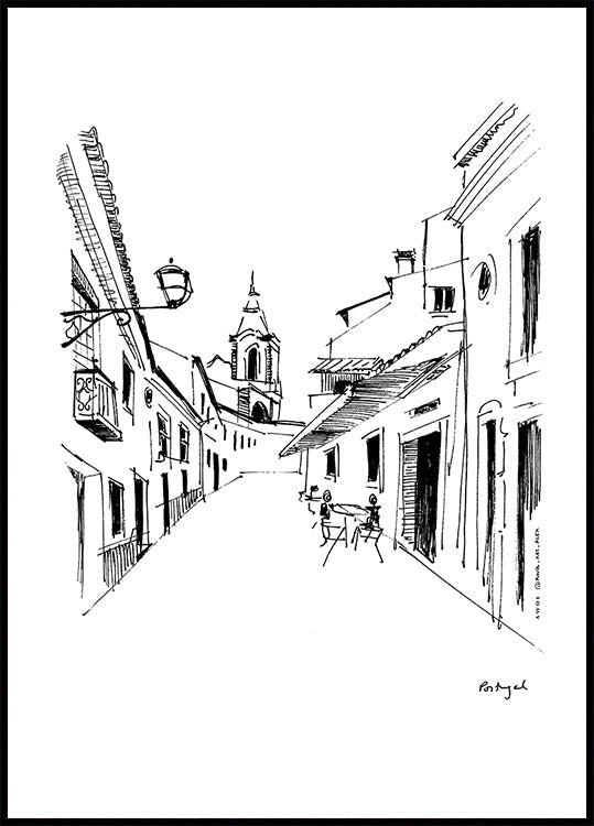 Waking Up In Portugal, Travel Sketch Plakat
