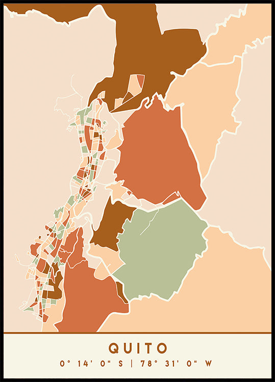 Czarny plakat z mapami odcieni ziemi 70