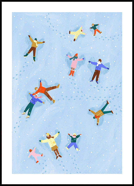 Plakat śnieżnych aniołów