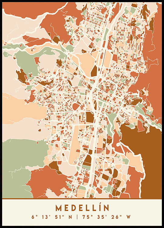 Czarny plakat z mapami odcieni ziemi 49