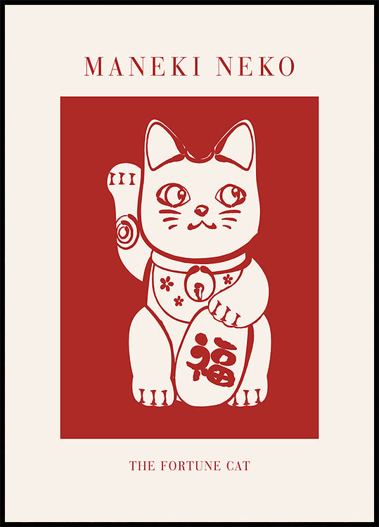 Maneki-Neko Kot Czerwony