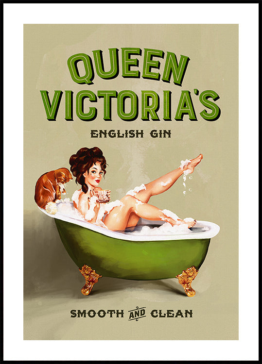 Królowa Wiktoria, angielska kąpiel w ginu, dziewczyna w stylu pinup
