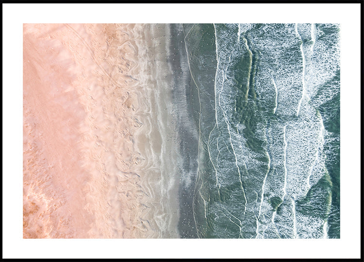 Różowy i niebieski plakat przybrzeżny