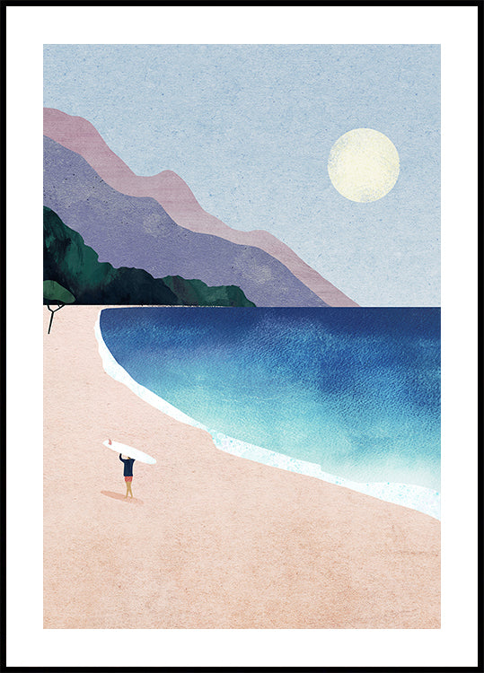 Plakat na plaży surfingowej