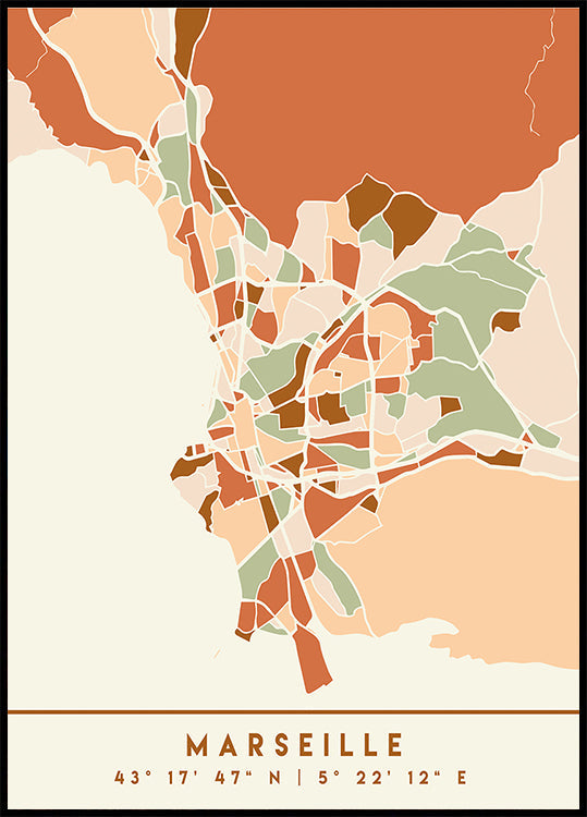 Czarny plakat z mapami odcieni ziemi 48