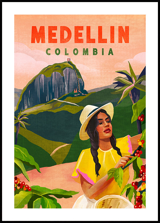 Plakat podróżniczy Medellin Kolumbia