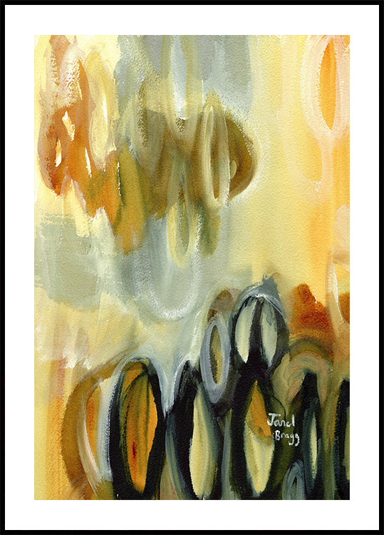 Abstrakcja z owalami i złotem (NOWOŚĆ)