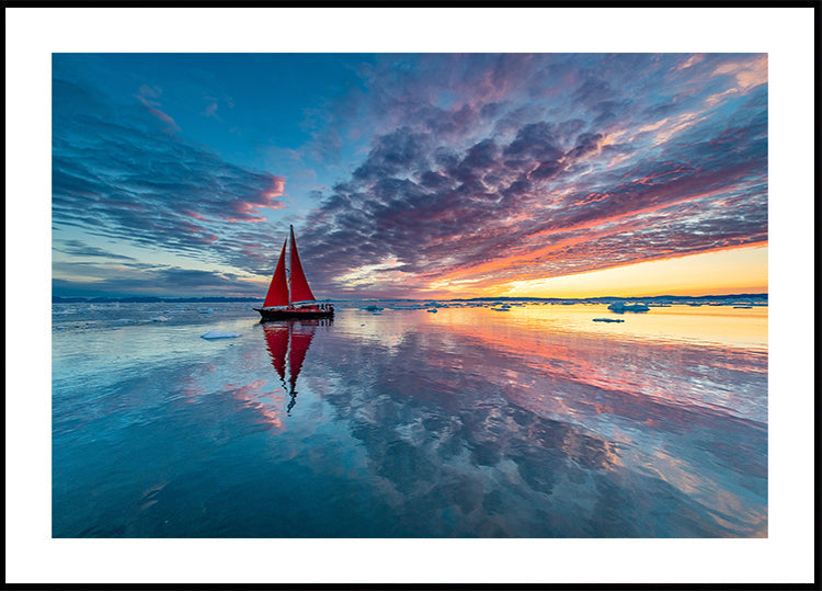 Plakat chmura ognia na Grenlandii