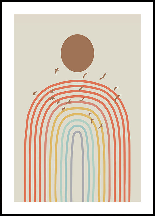 Stylizowana tęcza z warstwowymi pastelami (NOWOŚĆ)