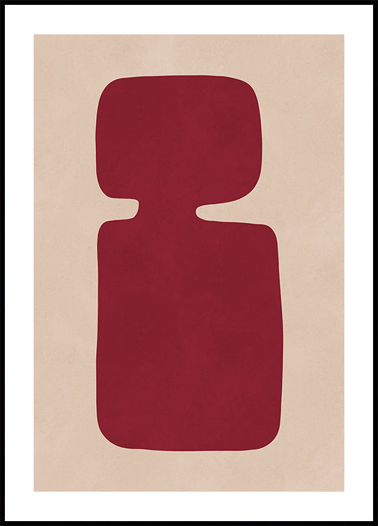 Plakat z karmazynową sylwetką